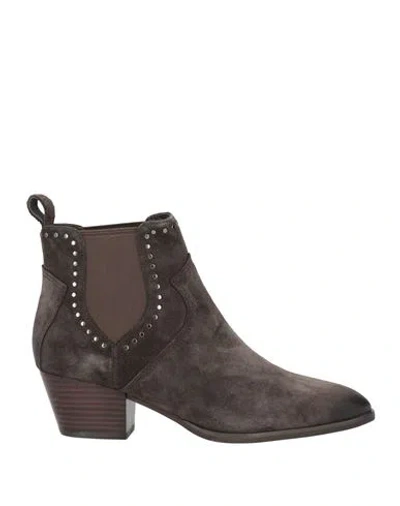 Ash Funk Woman Ankle Boots Taupe Size 7 Leather In Brown