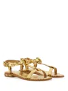 Ash Patsy Bis Studded Leather Sandals In Gold