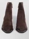 Ash Hasley Ankle Boots Block Heel Studs In Brown