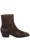 Ash Hasley Leather Ankle Boots In Brown