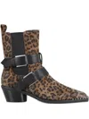 Ash Heron Belted Western Boots In Multi