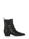Ash Square-toed Ankle Boots With Studded Detailing In Animal Print