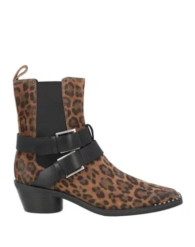 Ash Heron Woman Ankle Boots Brown Size 9 Leather