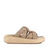 Ash High Suede And Raffia Slipper In Brown
