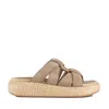 Ash High Suede And Raffia Slipper In Brown