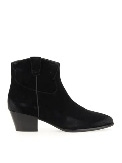 Ash Houston Pointed Toe Ankle Boots In Black