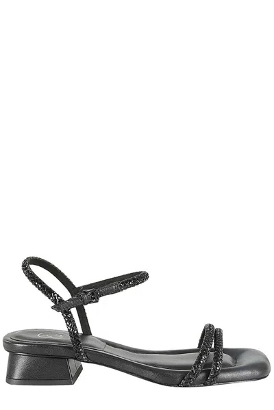 Ash Icaro Embellishment Square-toe Sandals In Black