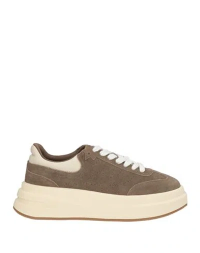 Ash Idol Woman Sneakers Dark Brown Size 10 Calfskin