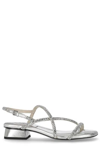 Ash Isla Silver Mid-heeled Sandal