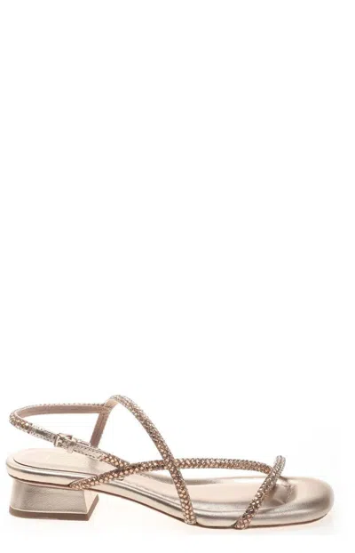 Ash Isla Embellished Strapped Sandals In Gold