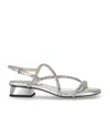 Ash Isla Silver Mid-heeled Sandal In Silver