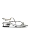 Ash Isla Silver Mid-heeled Sandal In Silver