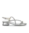 Ash Isla Silver Mid-heeled Sandal In Grey