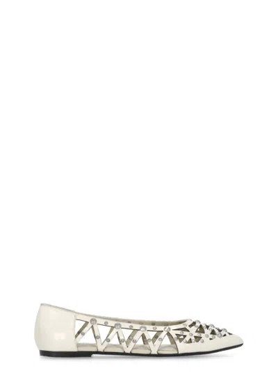 Ash Ivory Bazaar Leather Shoes In Neutral