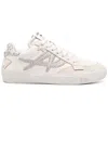 Ash Ivory White Calf Leather Moonlight Stud Sneakers In White