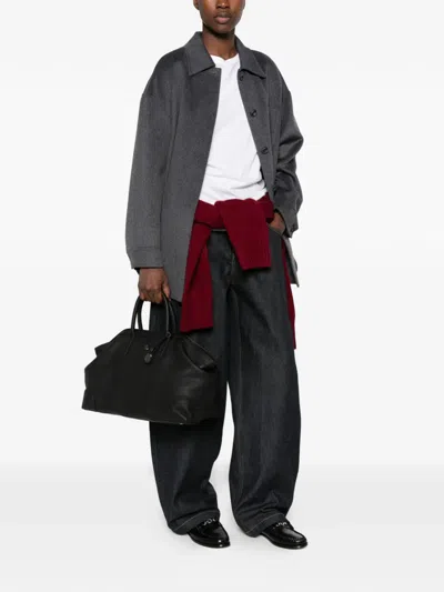 Ash Jacqueline Pebbled Shoulder Bag In Black