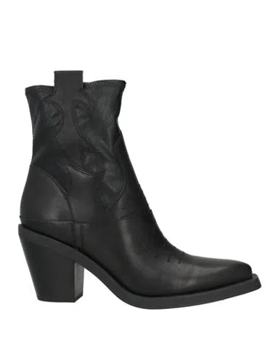 Ash Jagger Woman Ankle Boots Black Size 10 Leather