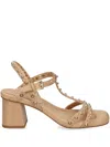 Ash Janice Studded Block-heel Sandals In Neutral
