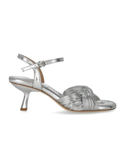 Ash 70mm Heel Leather Sandals In Metallic