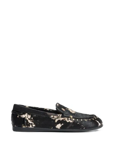 Ash Jasper Calf-hair Loafers In Black