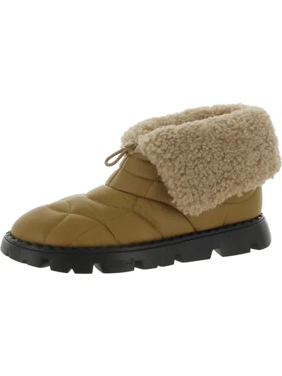 Ash Jennie Womens Quilted Ankle Boots In Beige