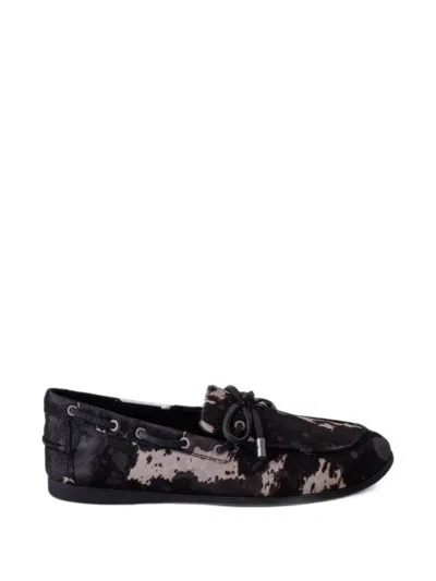 Ash Joker Calf-hair Bow-detail Loafers In Multi