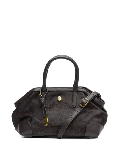 Ash Josephine Calf Hair-panelled Tote Bag In Brown