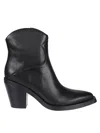 Ash Judy Black Texan Ankle Boot In Black