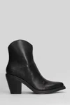Ash Judy Texan Ankle Boots In Black Leather In Black