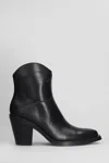 Ash Contemporary Short Leather Ankle Boots In Black