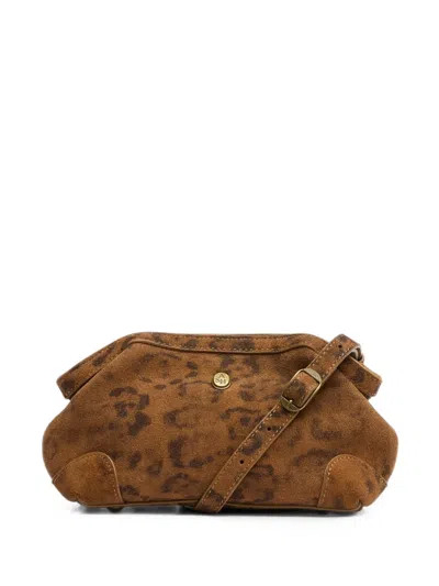 Ash July Leopard-print Suede Mini Bag In Brown