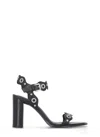 Ash 100mm Eyelet-embellished Heeled Sandals In Black