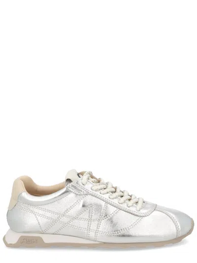 Ash Killbill Calfskin Metallic Silver Sneakers