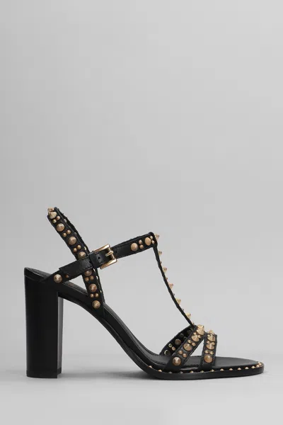ASH KISS SANDALS IN BLACK LEATHER