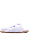 Ash Knot-detail Towelling Sandals In Purple