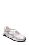 Ash Mesh-panelled Crossover-strap Sneakers In Silver/ White