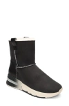 Ash Kyoto Faux Shearling Bootie In Black/black