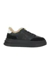 Ash Black And White Leather Sneaker In Black