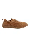 Ash Suede Low Top Sneakers With Round Toe In Brown