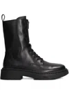 Ash Misty Combat Boots In Black Leather In Black
