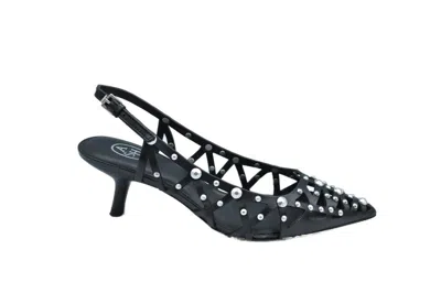 Ash Studded Arrow Toe Kitten Heel Sandals In Multi