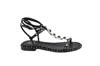Ash Bead-embellished Leather Sandals In Black