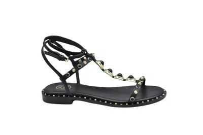 ASH ASH LACED FLAT SANDALS WITH STUDDED DETAILING AND ANKLE STRAPS