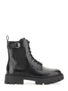 Ash Black Leather Amphibian With Rugged Sole In Black