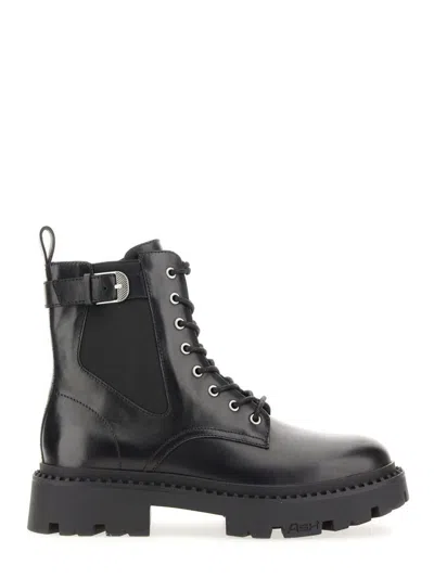 Ash Women's Leather Amphibian Boot In Black