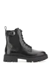 Ash Black Leather Amphibian With Rugged Sole In Black