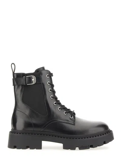 Ash Women's Leather Amphibian Boot In Black
