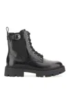 Ash Black Leather Amphibian With Rugged Sole In Black