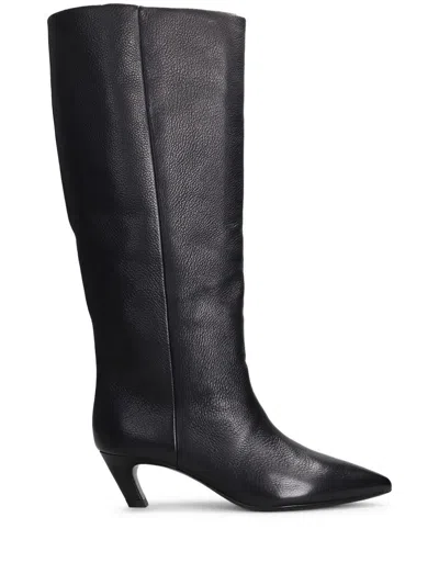 Ash Leather Boots In Black