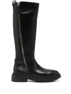 Ash Side Zipper Boots In Black